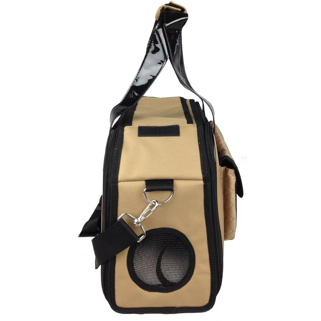 Pet Life ® Mystique Airline Approved Fashion Designer Travel Pet Dog Carrier w/ Pouch - P's One-Stop Shop 