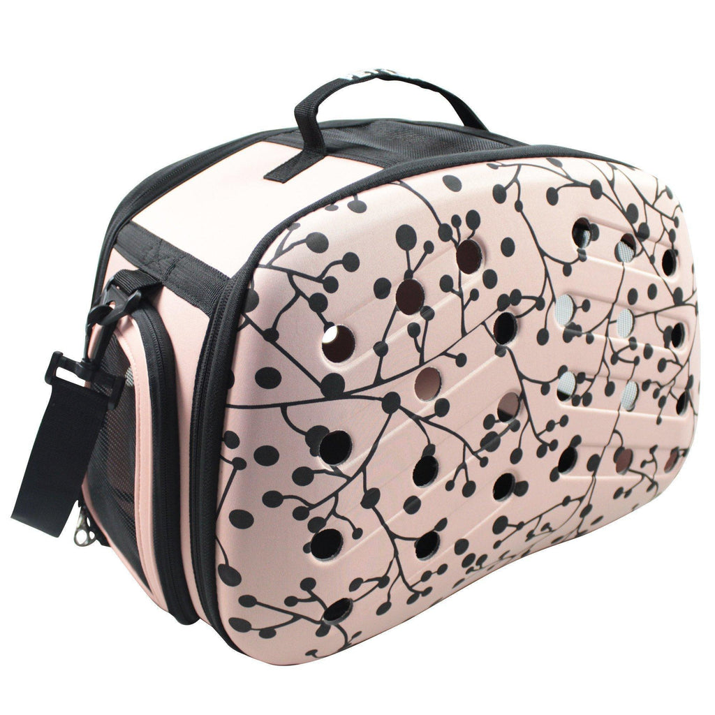 Pet Life ® 'Narrow Shelled' Perforated Lightweight Collapsible Military Grade Fashion Designer Travel Pet Dog Carrier Crate - P's One-Stop Shop 