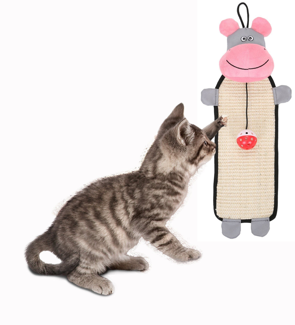 Pet Life ® 'Paw-Pleasant' Hanging Sisal & Jute Carpet Kitty Cat Scratcher with Toy - P's One-Stop Shop 