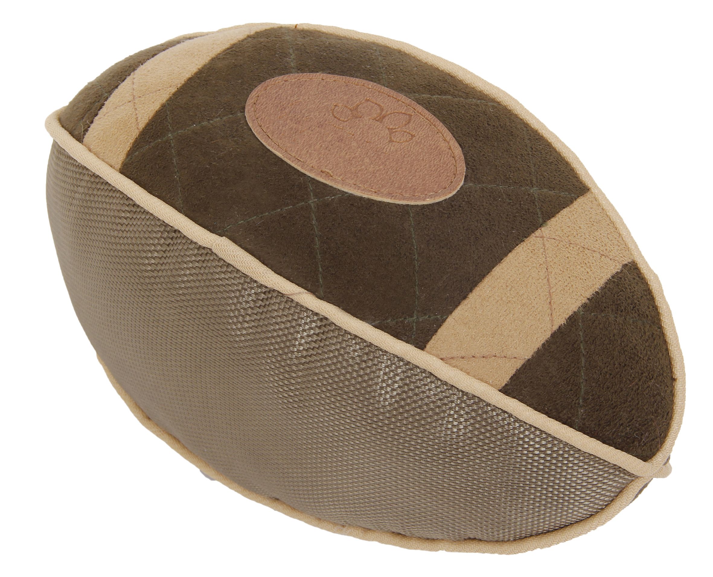 Pet Life ® 'Pugskin' Durable Oxford Nylon and Mesh Plush Squeaky Football Dog Toy - P's One-Stop Shop 