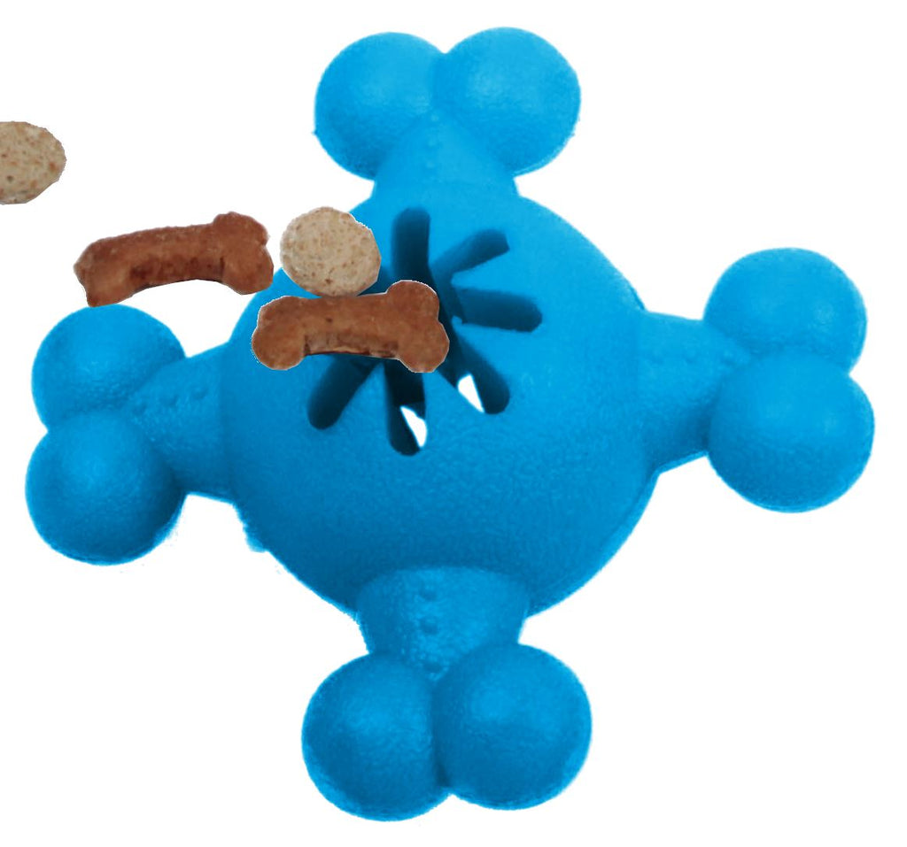 Pet Life ® 'Quadra-Bone' TPR Treat Dispensing Durable Dog Toy - P's One-Stop Shop 