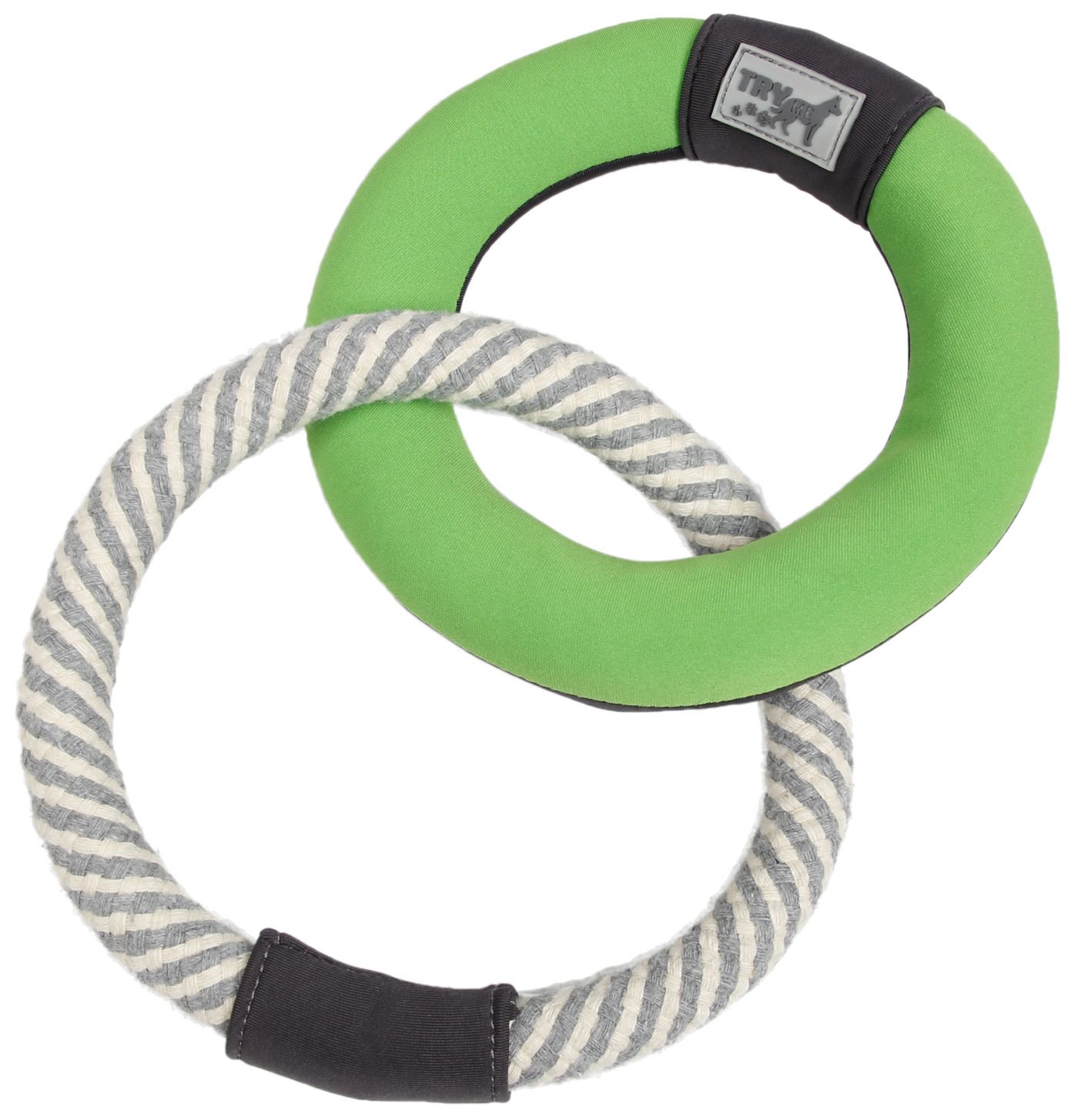 Pet Life ® 'Ring Toss' Dual-Connecting Jute Rope and Floating Ring Dog Toy - P's One-Stop Shop 