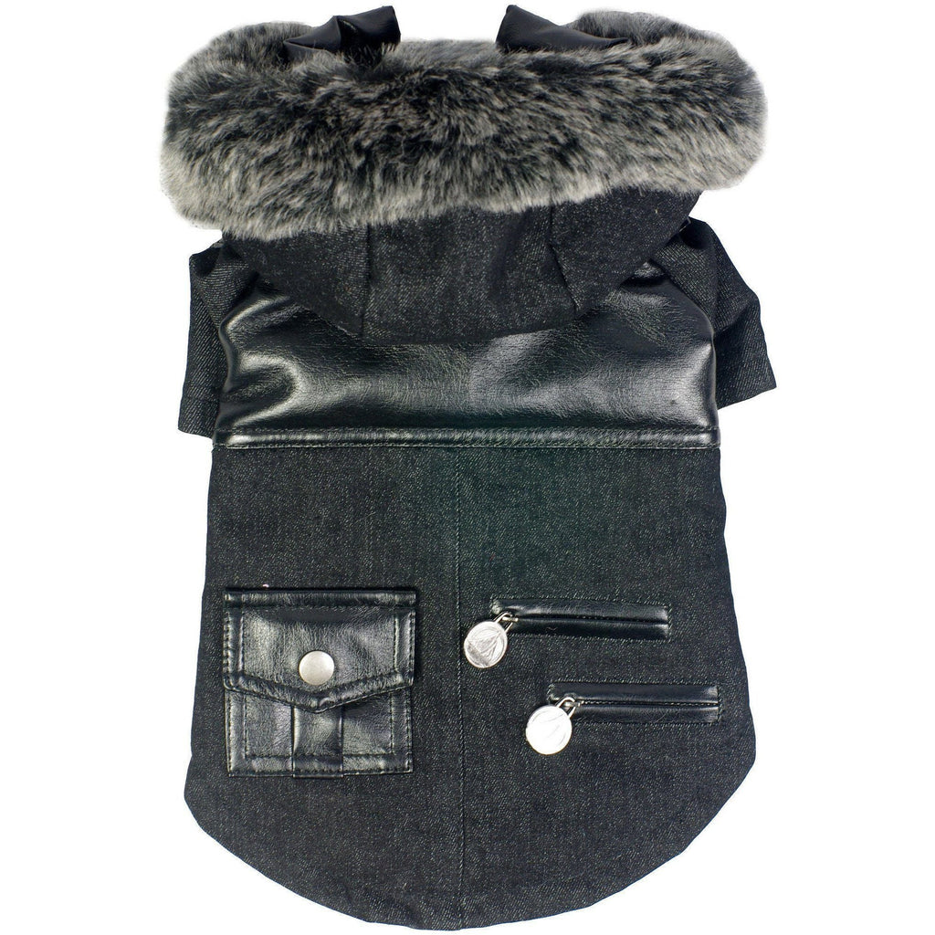 Pet Life ® 'Ruff-Choppered' Denim Fashioned Wool Dog Coat Jacket - P's One-Stop Shop 