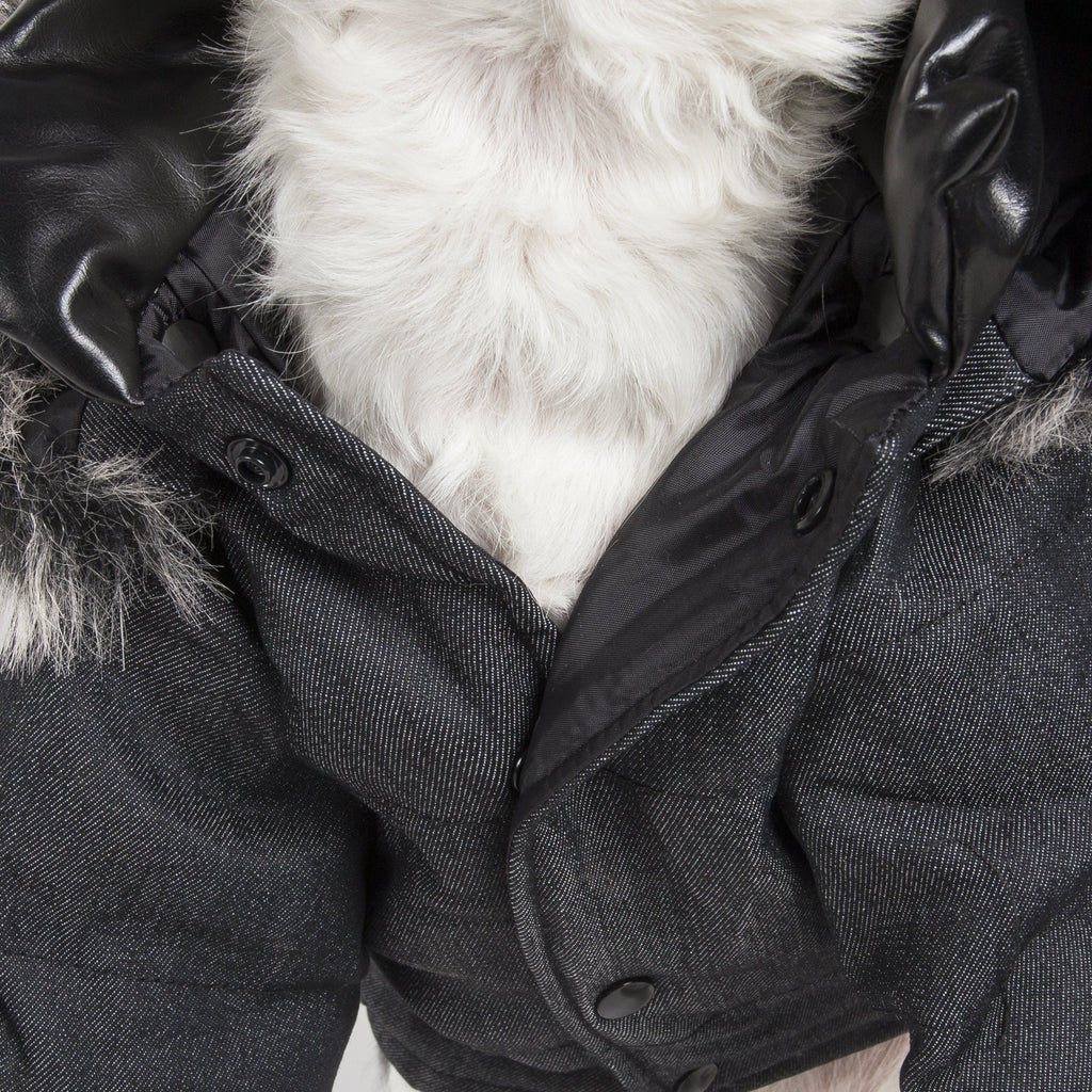 Pet Life ® 'Ruff-Choppered' Denim Fashioned Wool Dog Coat Jacket - P's One-Stop Shop 