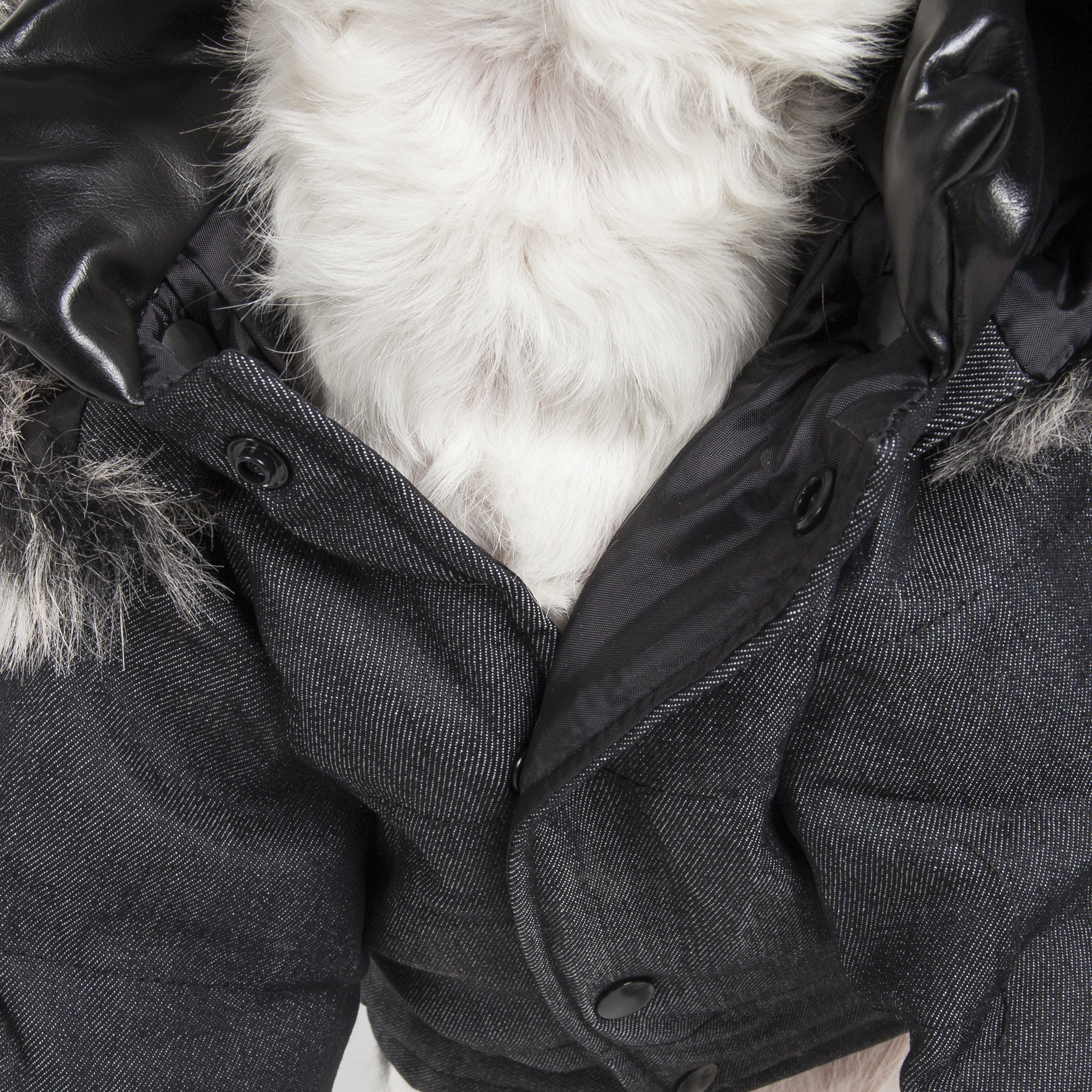 Pet Life ® 'Ruff-Choppered' Denim Fashioned Wool Dog Coat Jacket - P's One-Stop Shop 