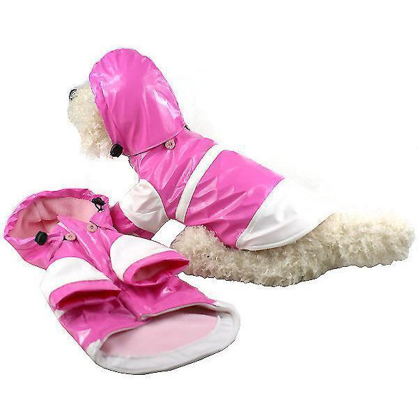 Pet Life ® 'Two-Tone' Waterproof Adjustable Dog Raincoat Jacket w/ Removable Hood - P's One-Stop Shop 