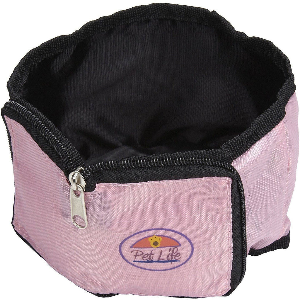 Pet Life ® Wallet Folding Waterproof Zippered Folding Pet Travel Cat and Dog Bowl - P's One-Stop Shop 