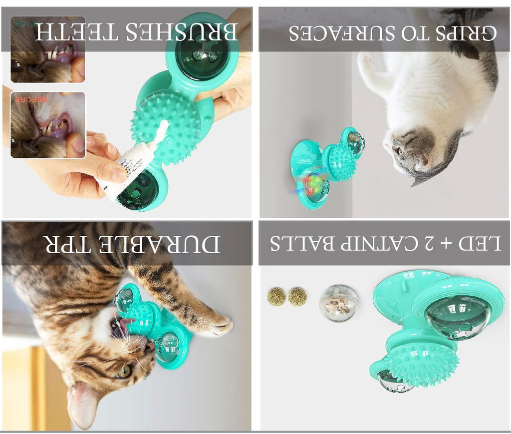 Pet Life ® 'Windmill' Rotating Suction Cup Spinning Cat Toy - P's One-Stop Shop 