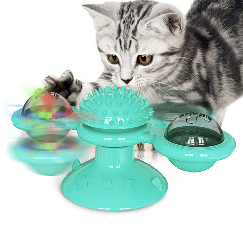 Pet Life ® 'Windmill' Rotating Suction Cup Spinning Cat Toy - P's One-Stop Shop 