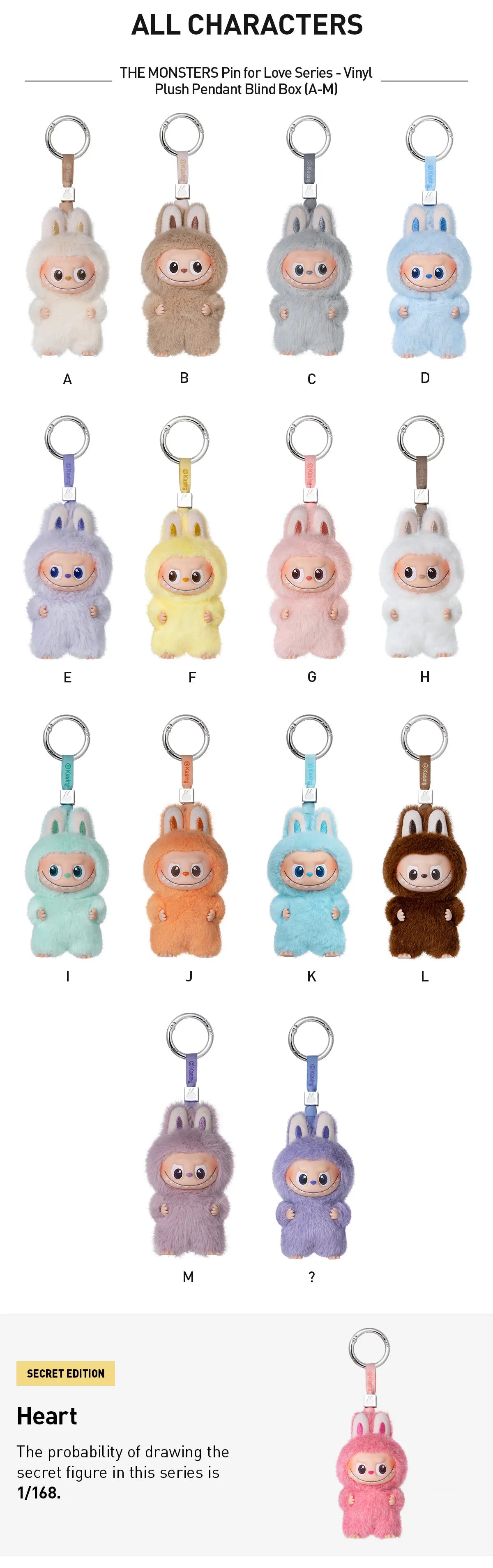 Pop Mart Labubu Pin for Love Series Blind Box (A-M) Yellow - P's One-Stop Shop 