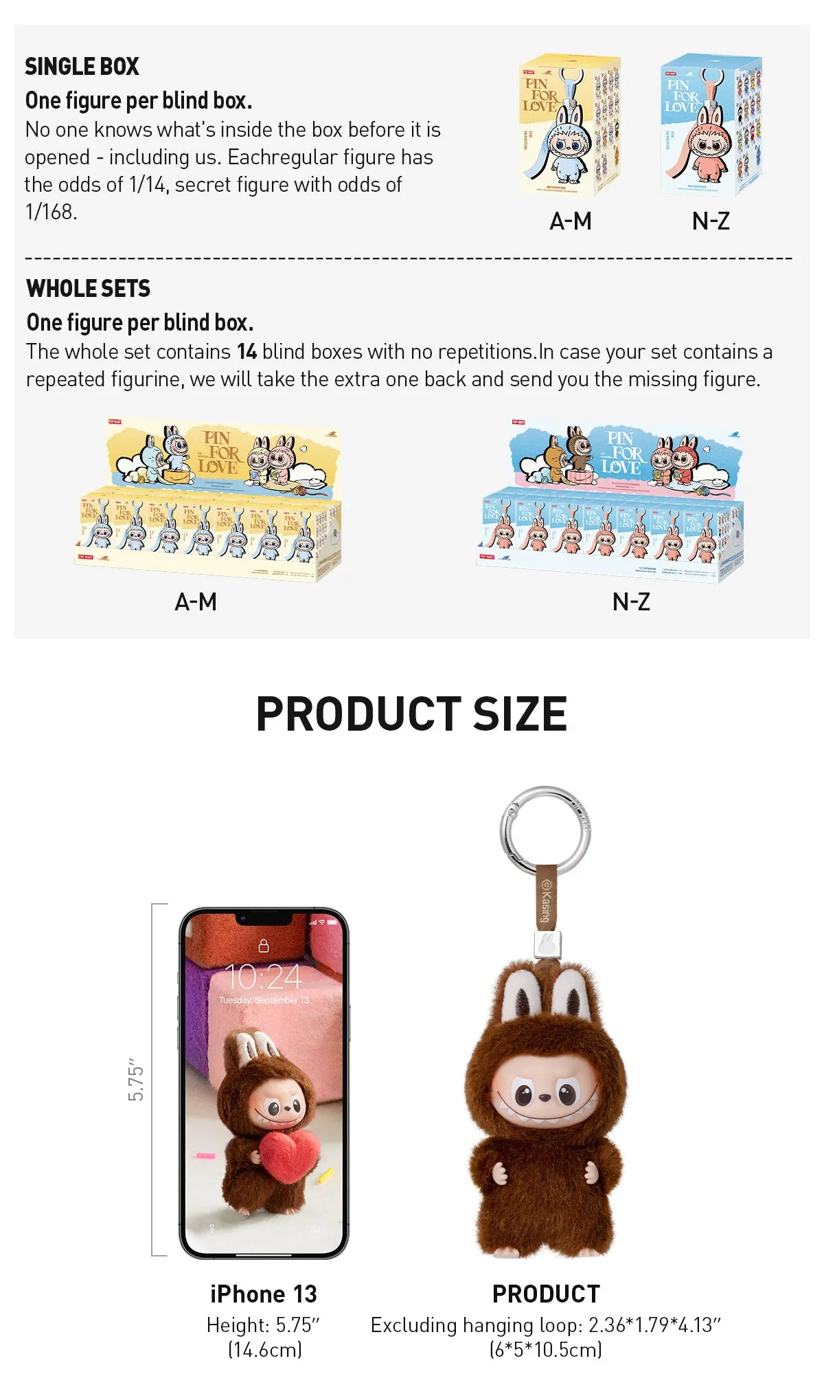 Pop Mart Labubu Pin for Love Series Blind Box (N-Z) Blue - P's One-Stop Shop 
