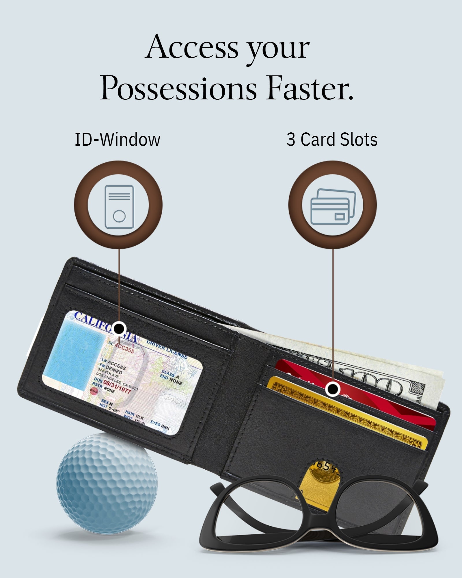 Pull Strap Bifold Wallet - P's One-Stop Shop 