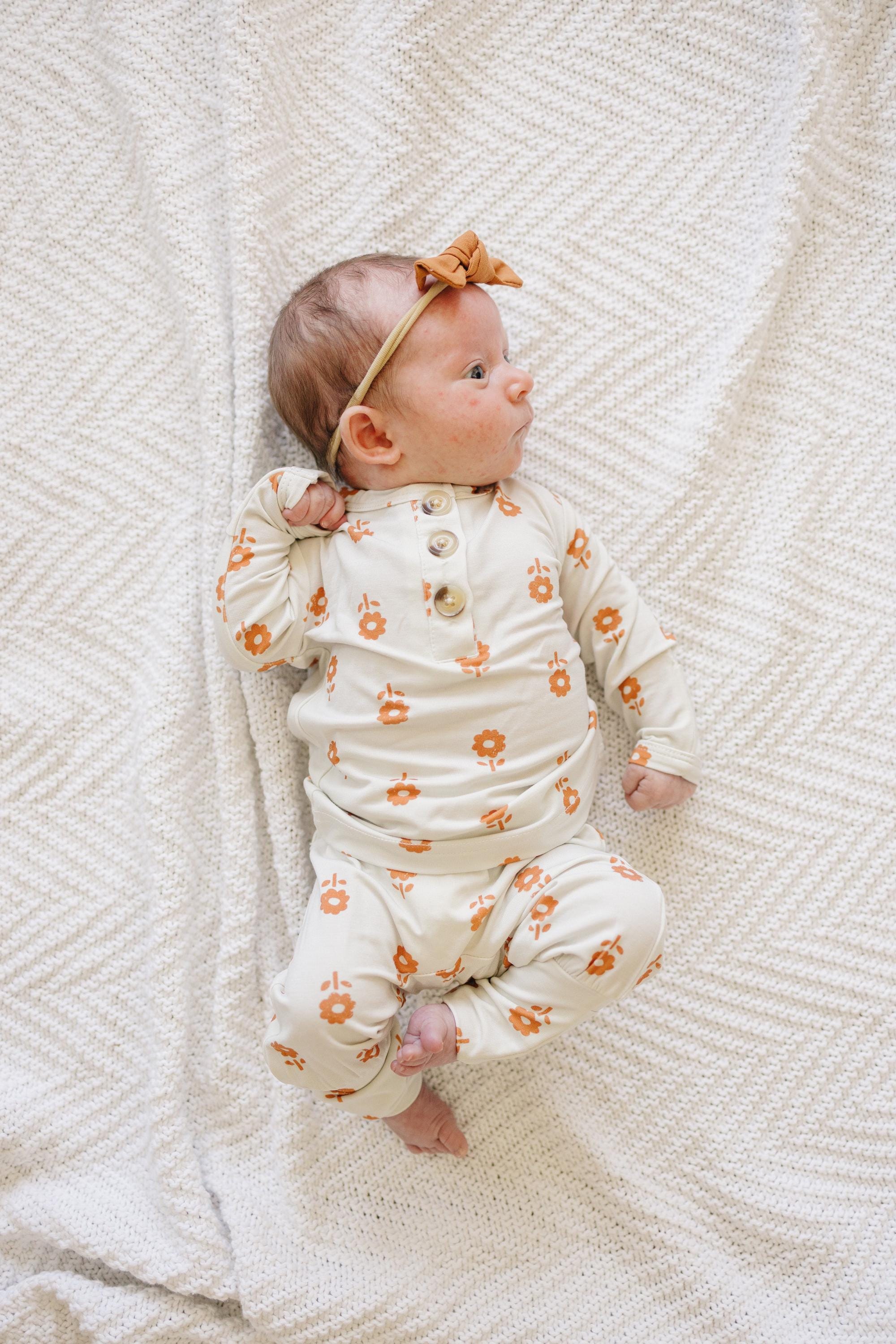 Pumpkin Posie Bamboo Pajamas: Fall Baby & Toddler PJs - P's One-Stop Shop 