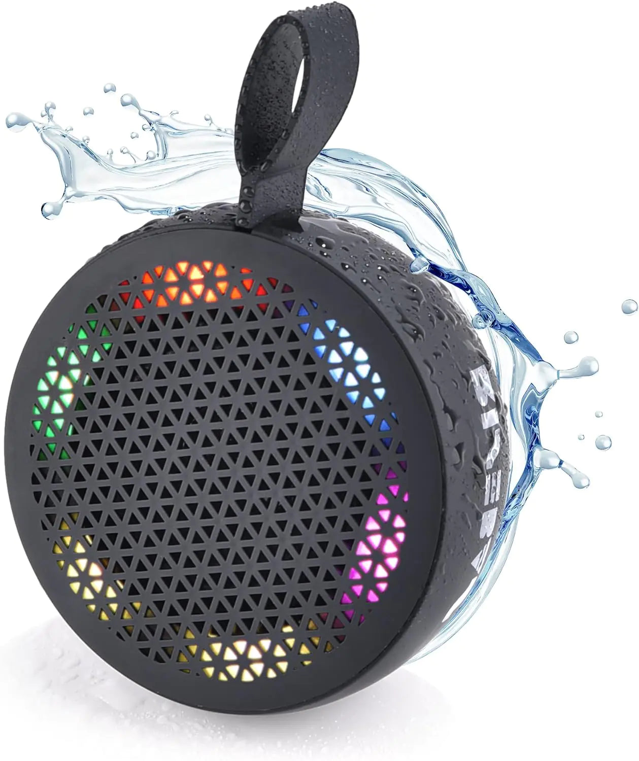 RISEBASS Water Resistant Bluetooth Shower Speaker, Handsfree Portable Speakerphone Control Buttons with LED Light, True Wireless Stereo for Bathroom, Kitchen, Hiking, Kayak, Beach, Gifts - P's One-Stop Shop 