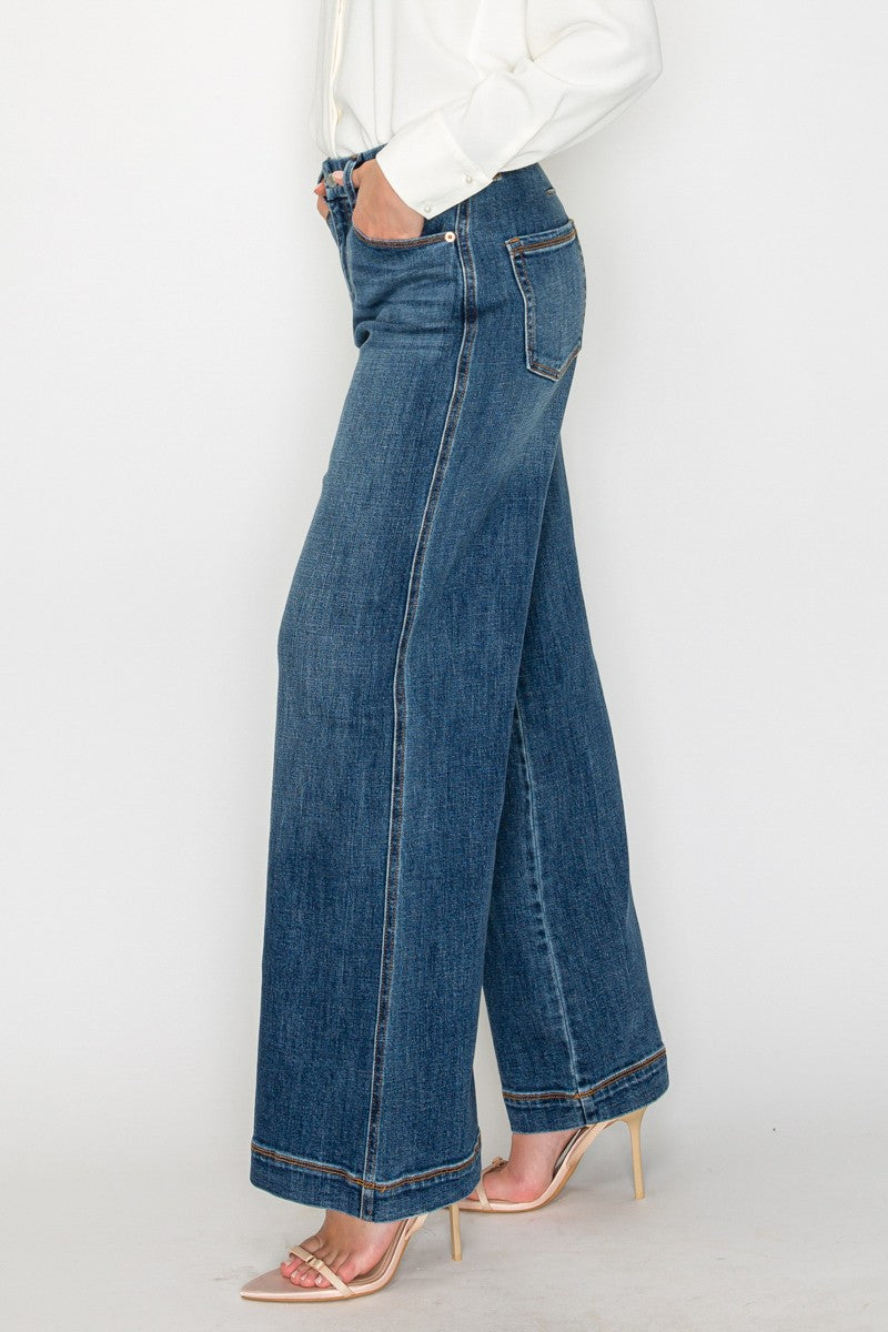 Relaxed High Rise Palazzo Jeans - P's One-Stop Shop 