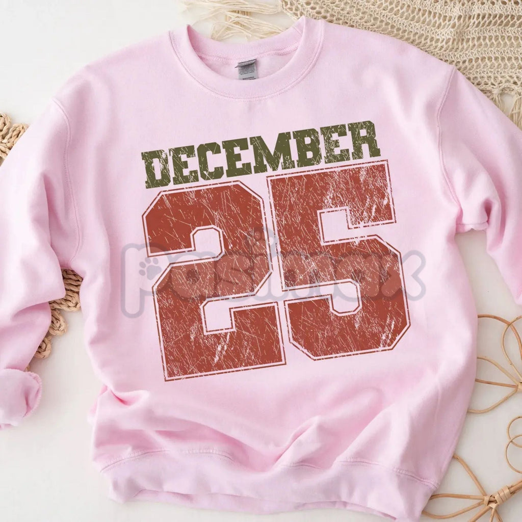 Retro December 25th Christmas Sweatshirt – Vintage Holiday Clothing Crewneck for Women - P's One-Stop Shop 