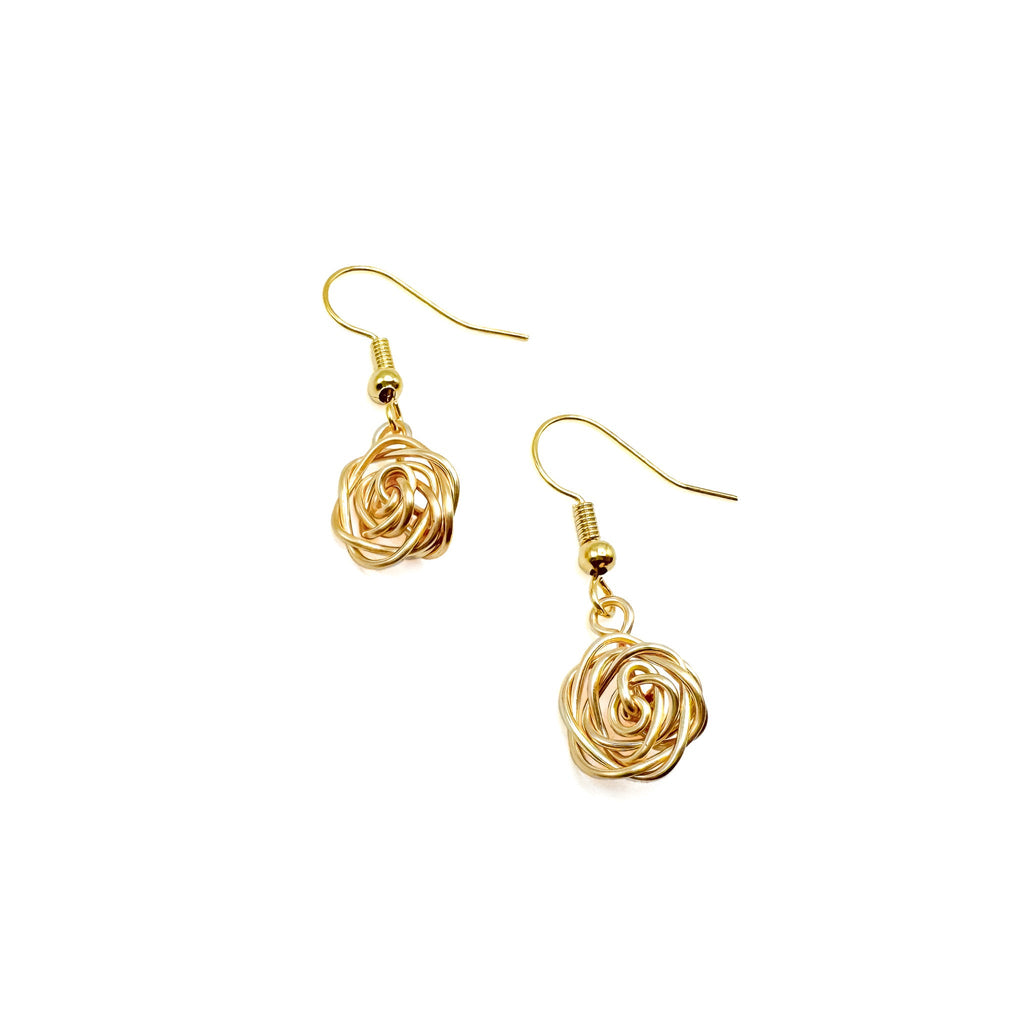 Rosette gold earrings - P's One-Stop Shop 