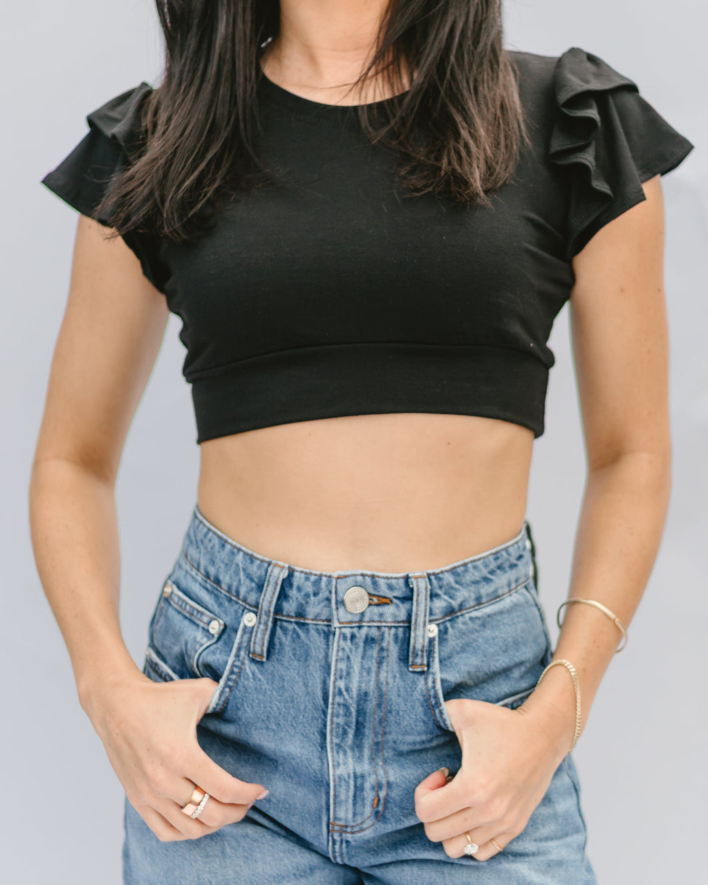 Ruffle Sleeve Halftee - P's One-Stop Shop 