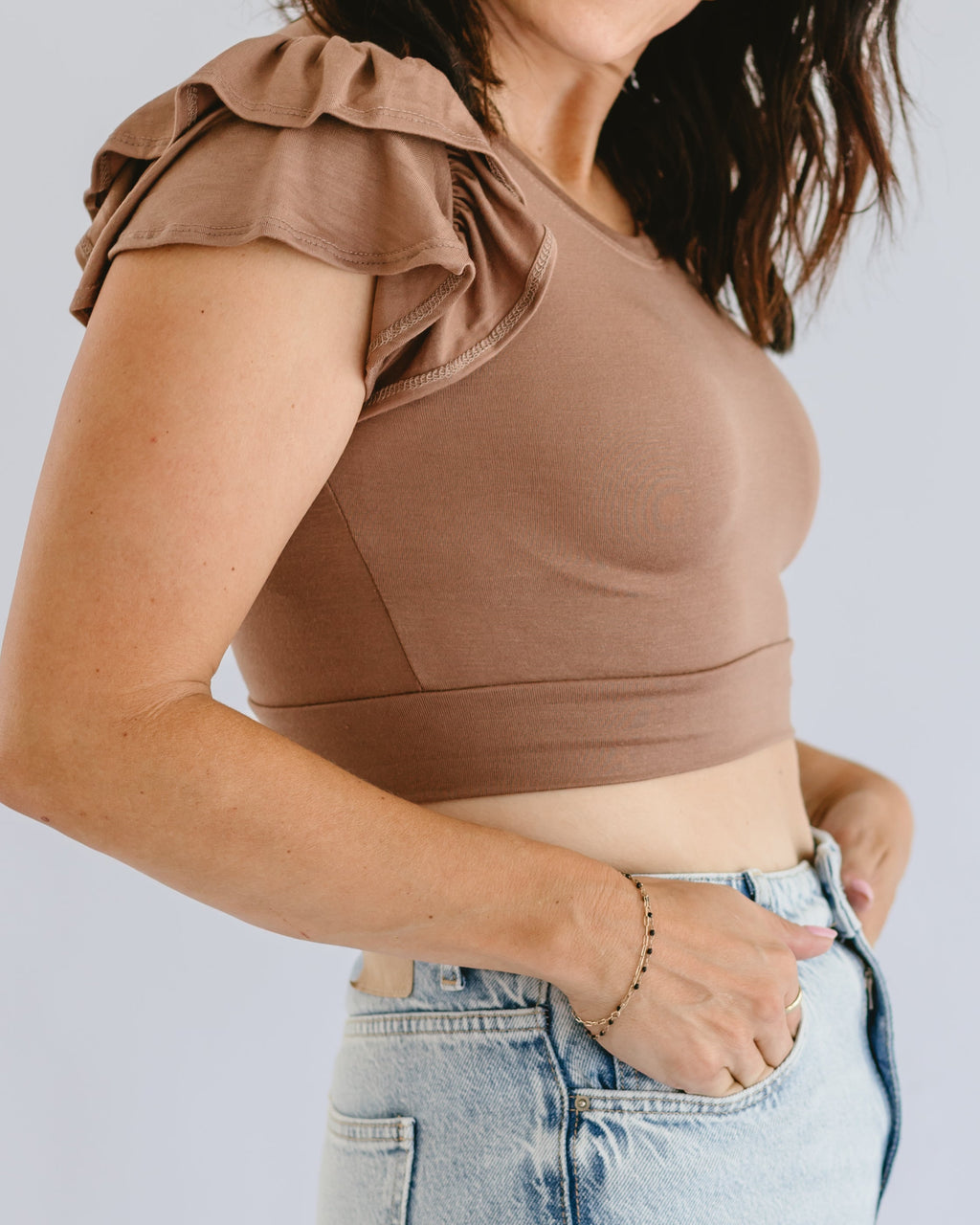 Ruffle Sleeve Halftee - P's One-Stop Shop 