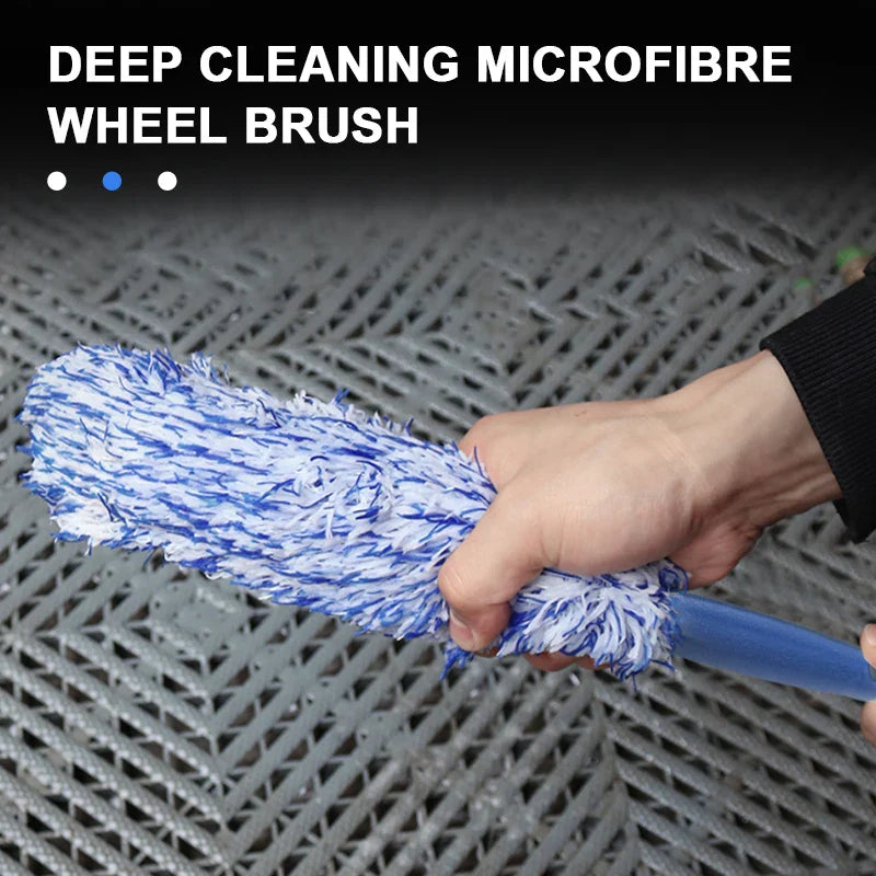 SEAMETAL Car Wheel Tire Rim Cleaning Brush Portable Plush Car Wheel Hub Brush Washing Tool Car Detailing Care Dust Removal Brush - P's One-Stop Shop 