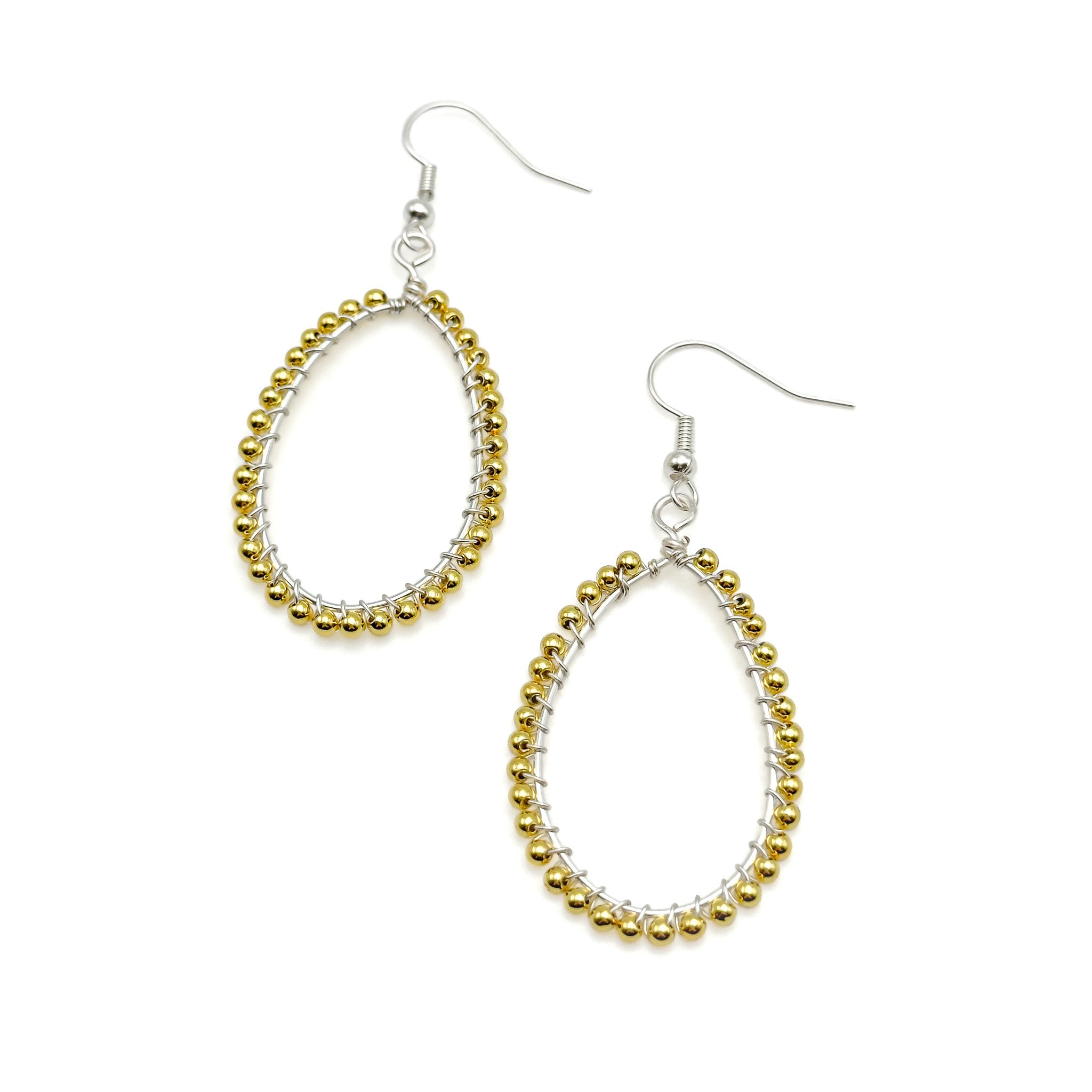 Silver & Gold Teardrop Earrings - Lightweight Statement Jewelry - P's One-Stop Shop 