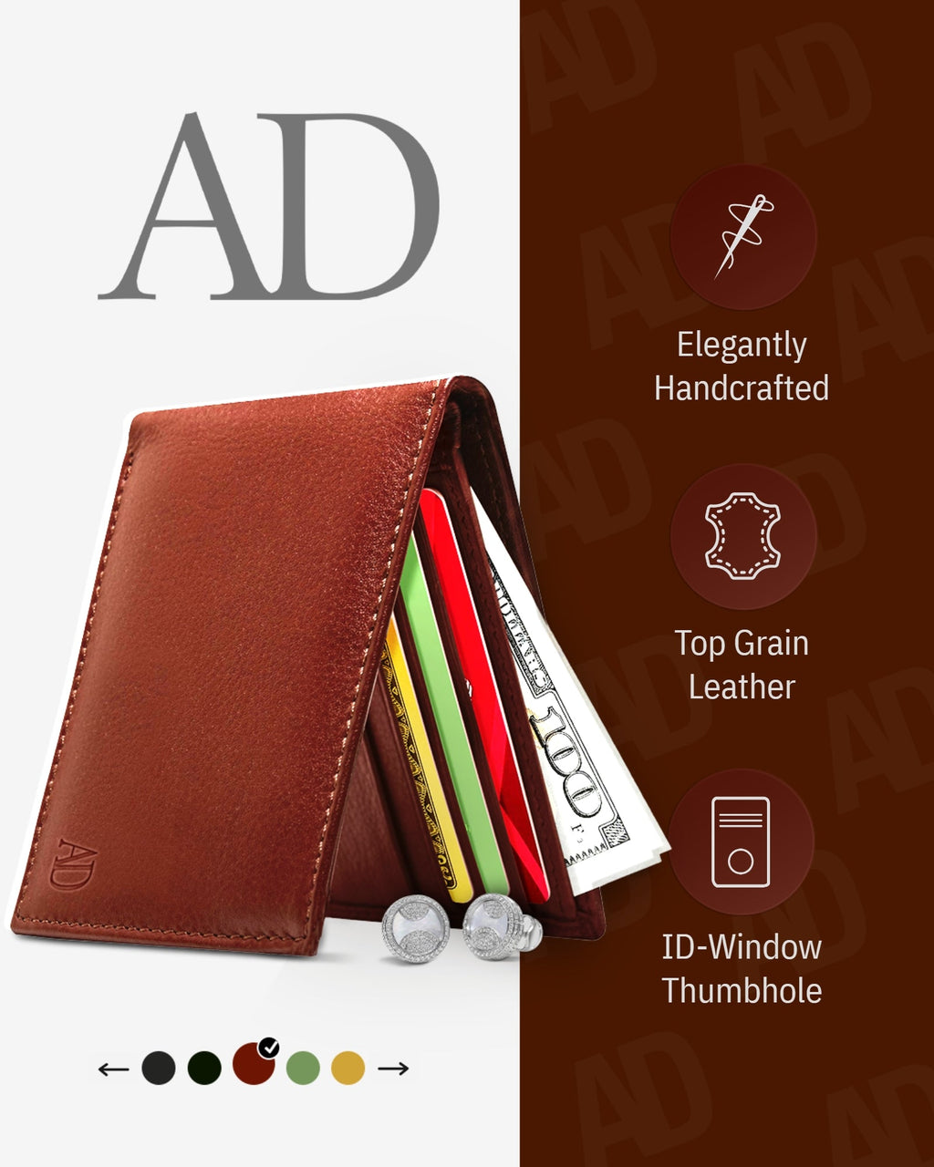 Slim Bifold Wallet With ID Window - P's One-Stop Shop 
