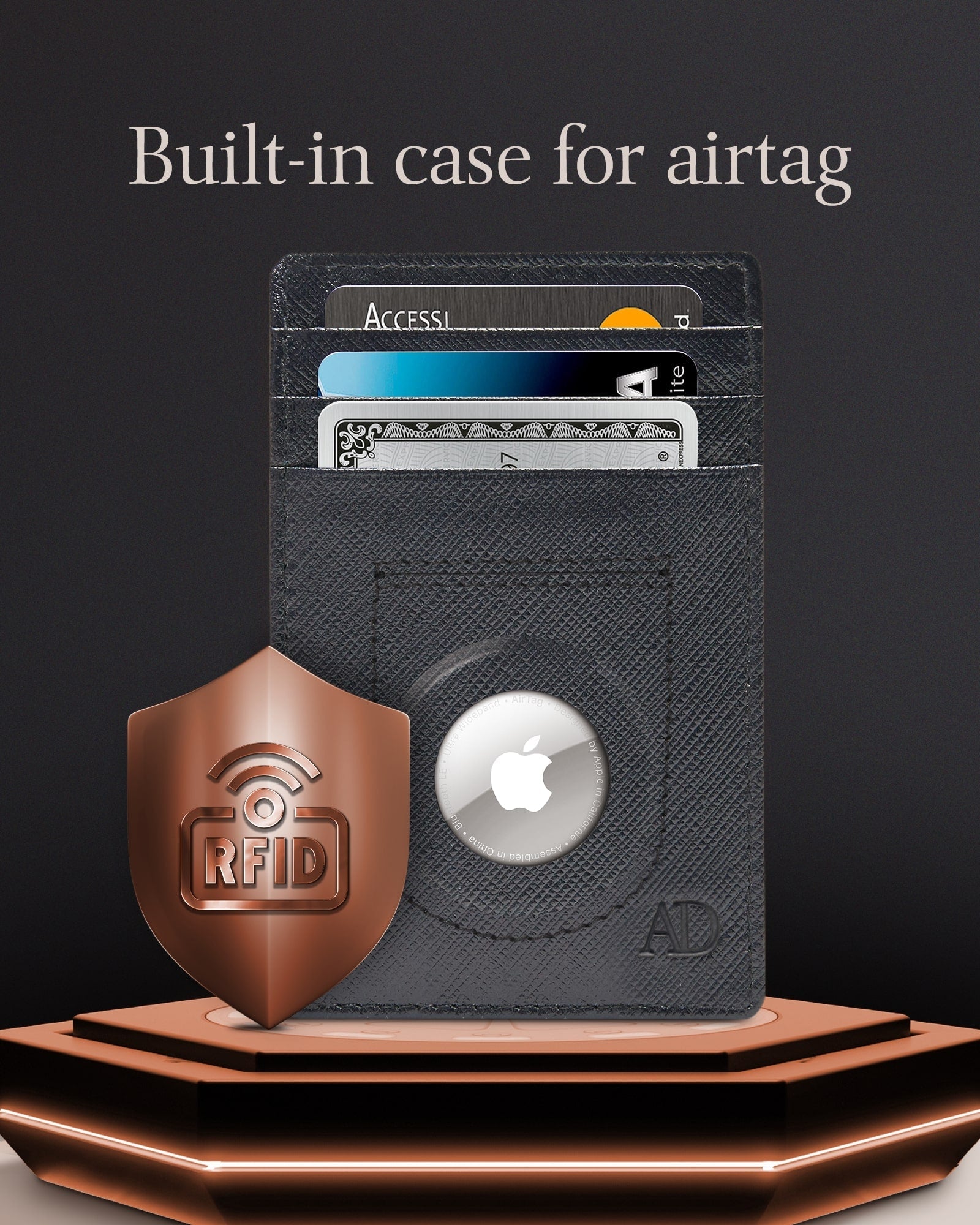 Slim Card Holder With Air Tag Holder - P's One-Stop Shop 