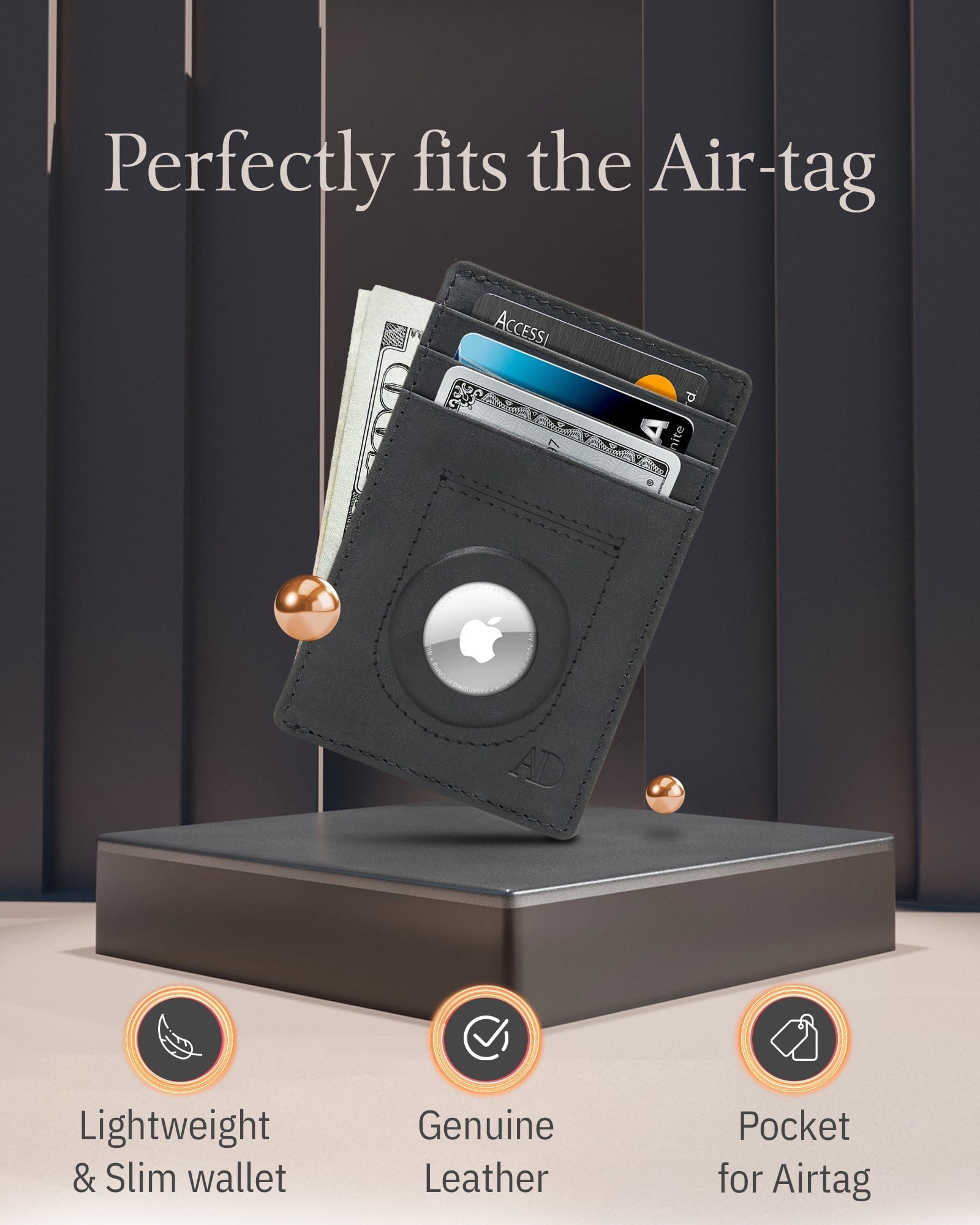 Slim Card Holder With Air Tag Holder - P's One-Stop Shop 