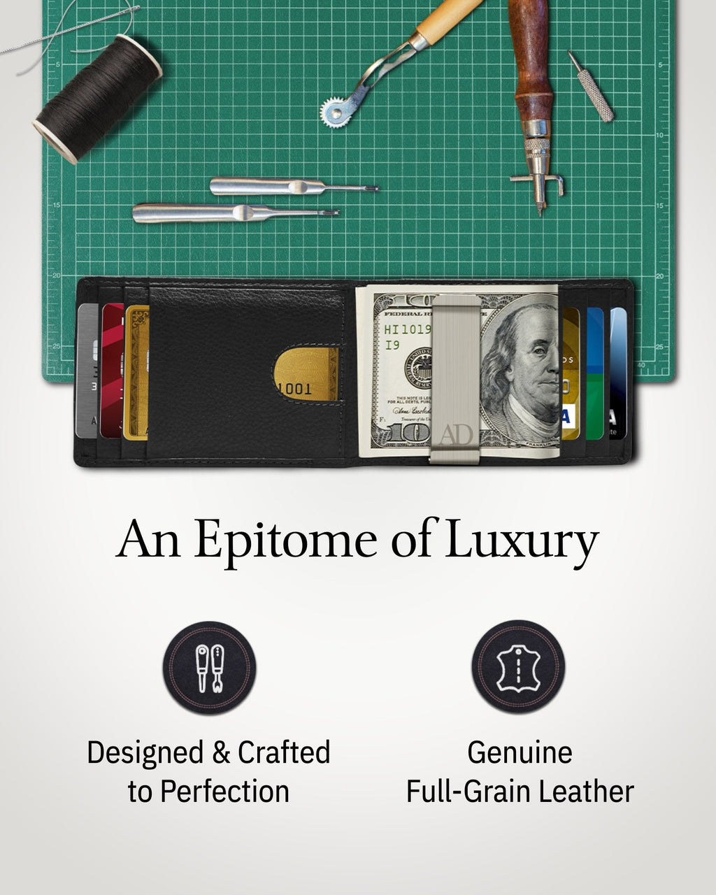 Slim Money Clip Bifold Wallet - P's One-Stop Shop 