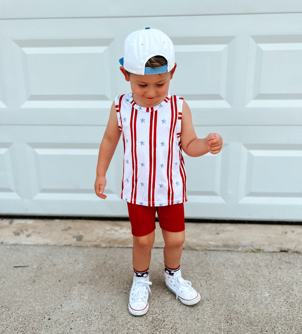 Stars & Stripes Bamboo Tank - P's One-Stop Shop 