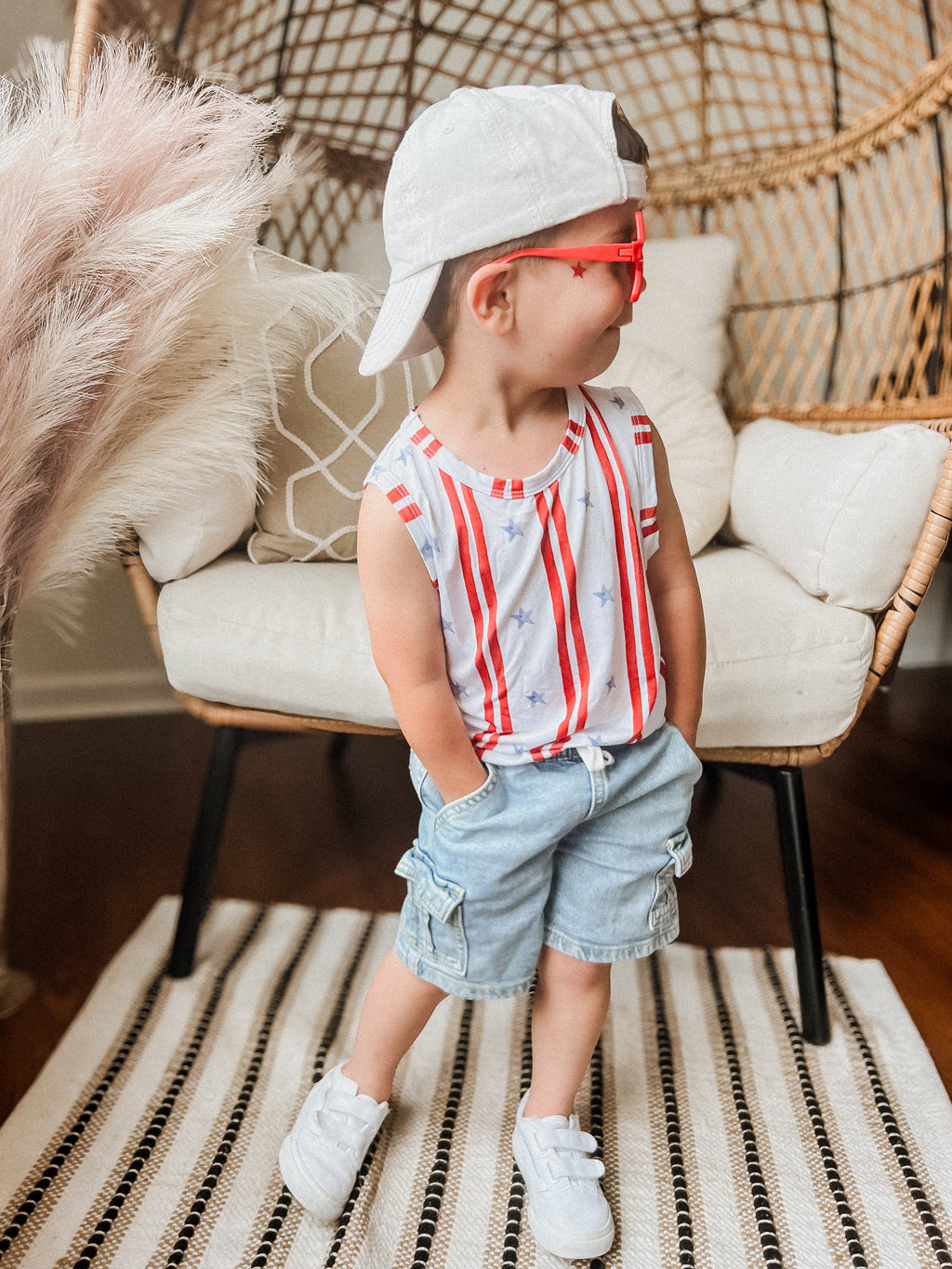 Stars & Stripes Bamboo Tank - P's One-Stop Shop 