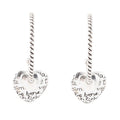 Sterling Silver Engraved Heart Hoop Earrings - P's One-Stop Shop 