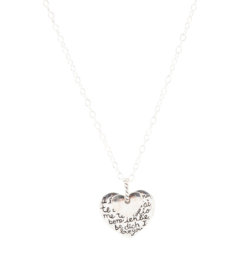 Sterling Silver Engraved Heart Pendant Neckalce - P's One-Stop Shop 