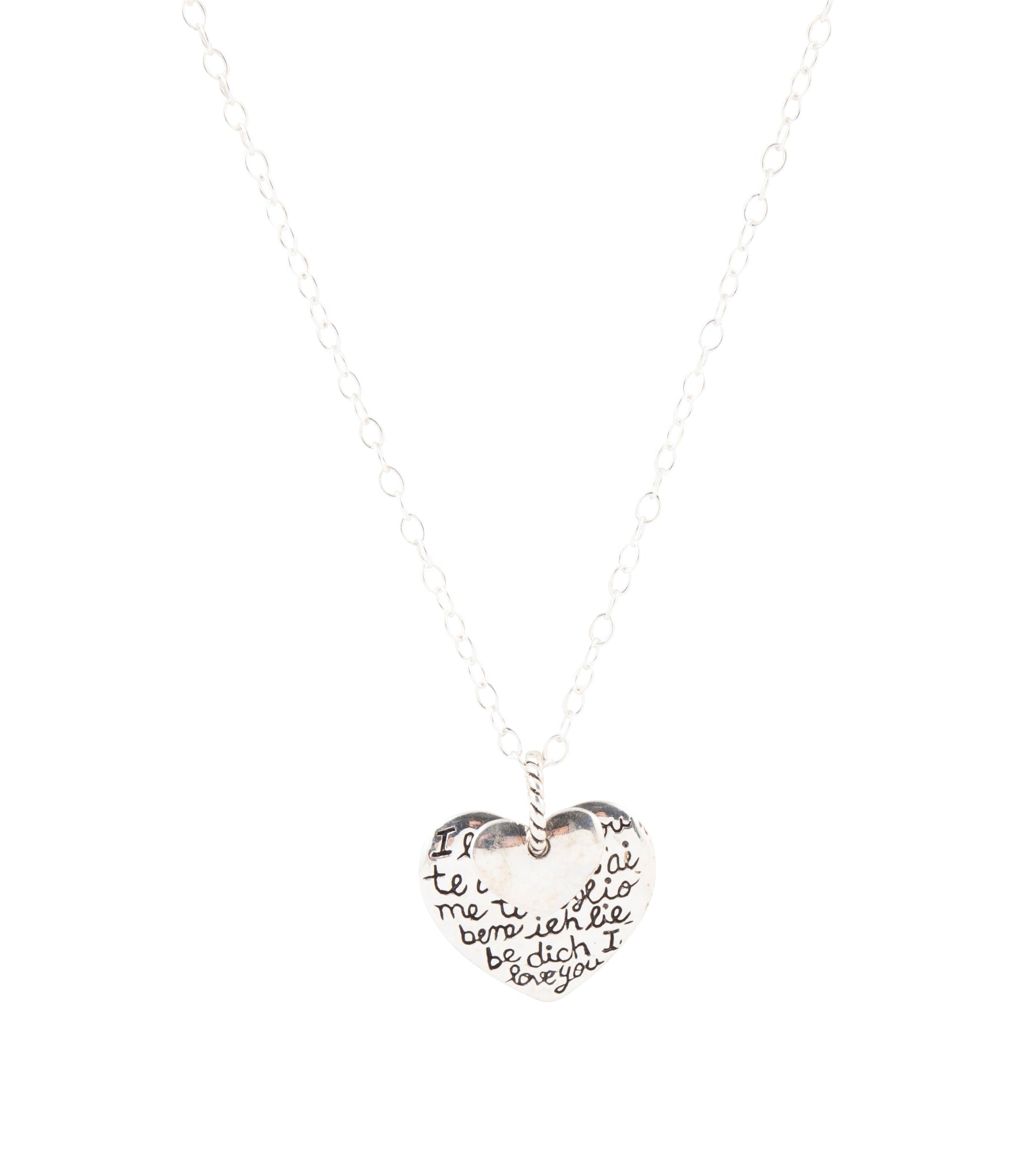 Sterling Silver Engraved Heart Pendant Neckalce - P's One-Stop Shop 