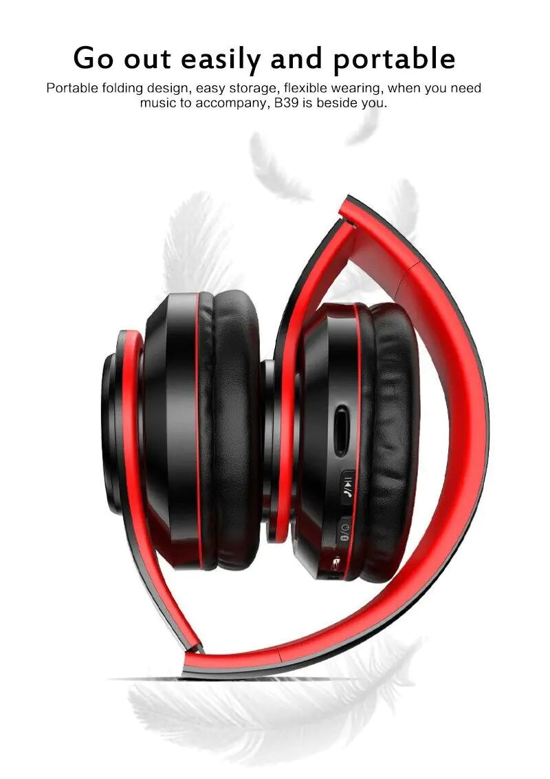 Super Bass Wireless Bluetooth Headphones Foldable Stereo Earphones Headsets Mic - P's One-Stop Shop 