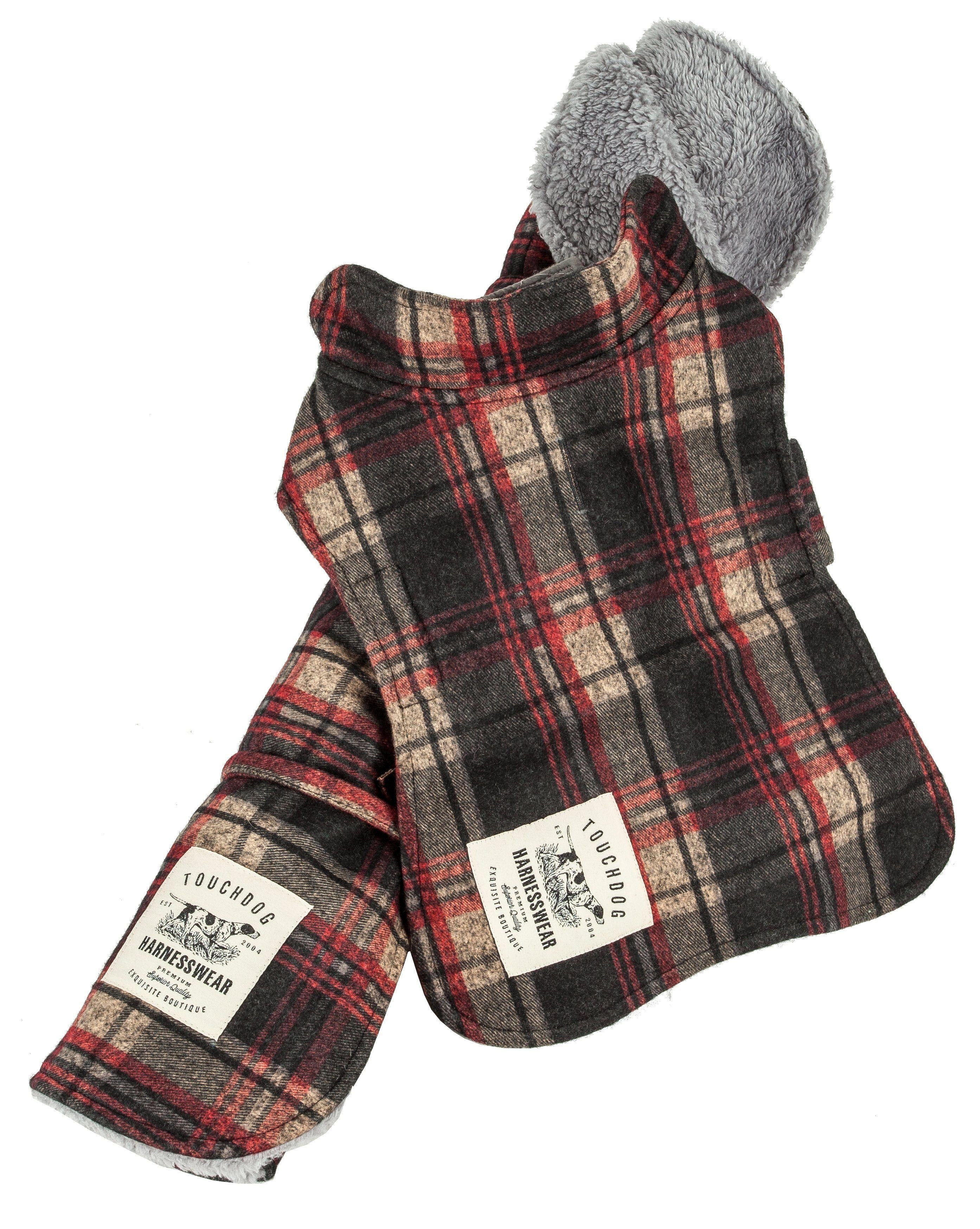 Touchdog ® 2-In-1 Tartan Plaid Dog Jacket and Matching Reversible Dog Mat - P's One-Stop Shop 