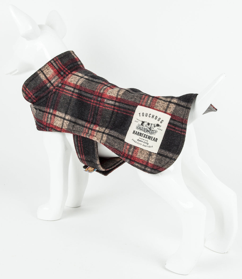Touchdog ® 2-In-1 Tartan Plaid Dog Jacket and Matching Reversible Dog Mat - P's One-Stop Shop 