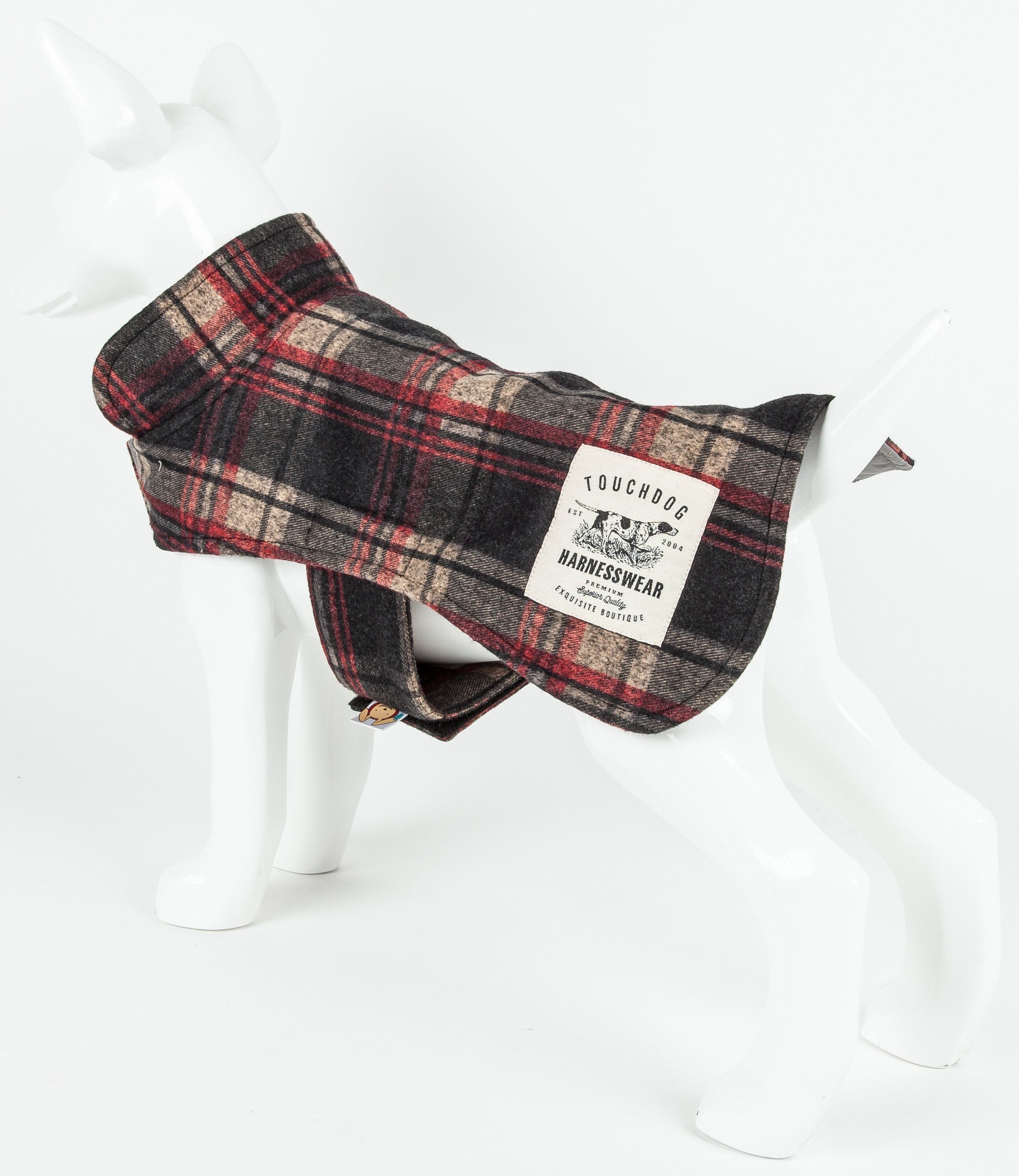 Touchdog ® 2-In-1 Tartan Plaid Dog Jacket and Matching Reversible Dog Mat - P's One-Stop Shop 