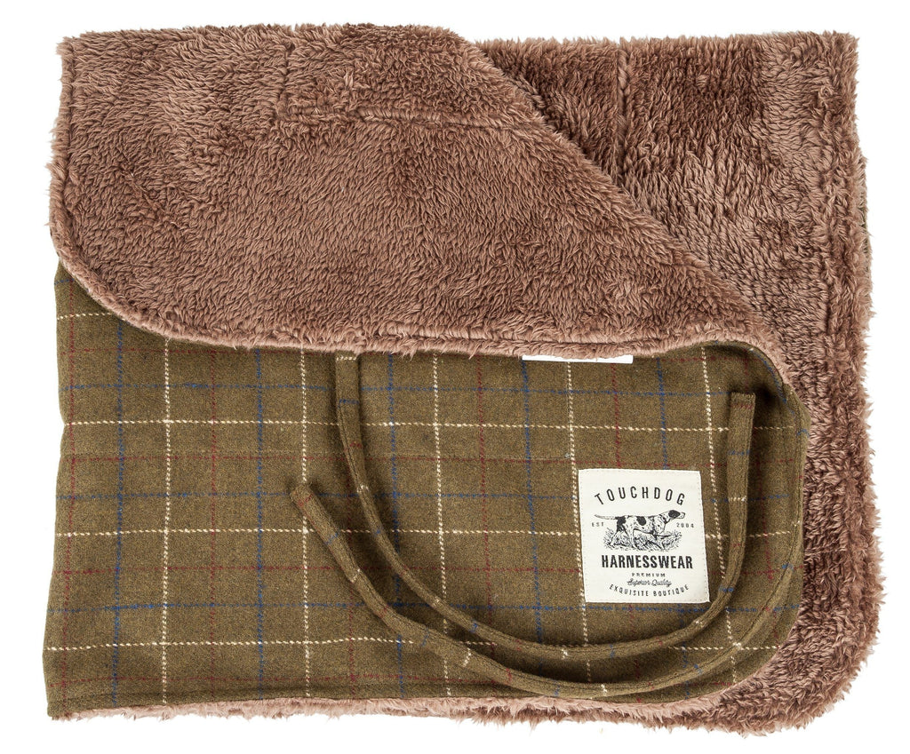 Touchdog ® 2-In-1 Windowpane Plaid Dog Jacket and Matching Reversible Dog Mat - P's One-Stop Shop 