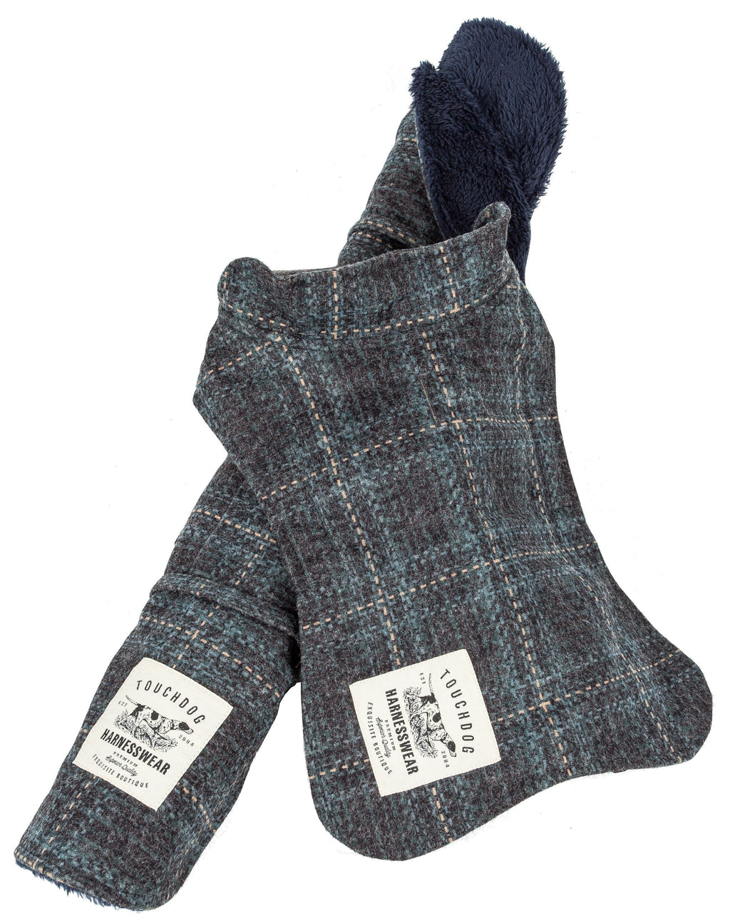 Touchdog ® 2-In-1 Windowpane Plaid Matching Dog Jacket and Reversible Dog Mat - P's One-Stop Shop 