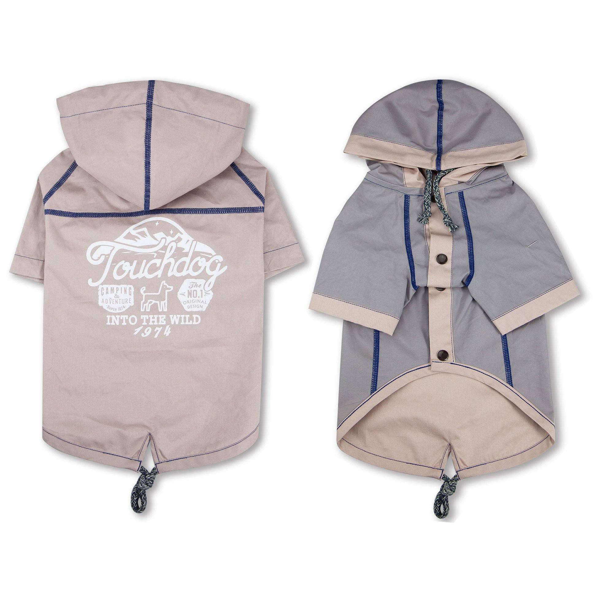 Touchdog 'Cloudburst' Reversible Fashion Waterproof Dog Raincoat - P's One-Stop Shop 