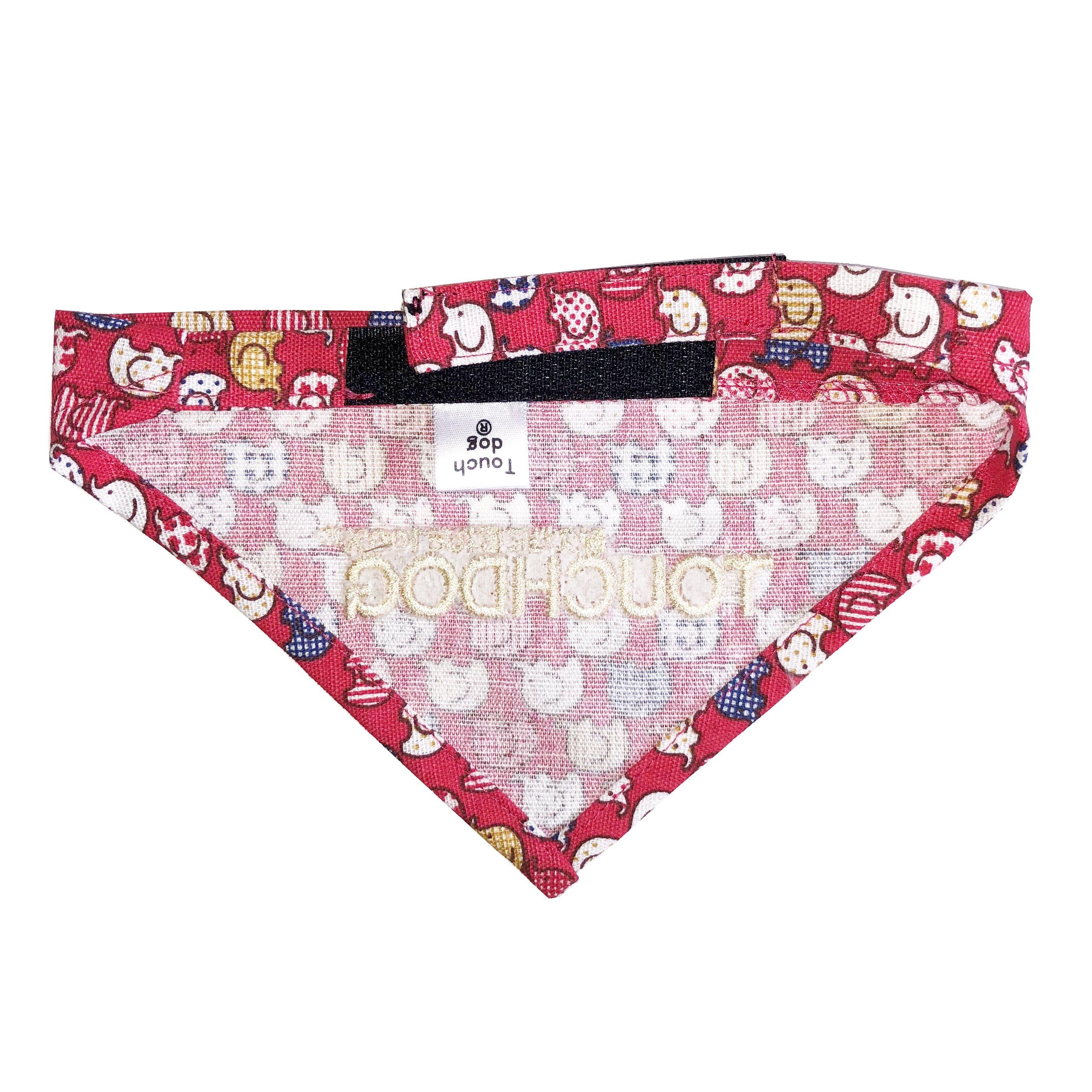 Touchdog Elephant Patterned Hook-and-Loop Fashion Dog Bandana - P's One-Stop Shop 