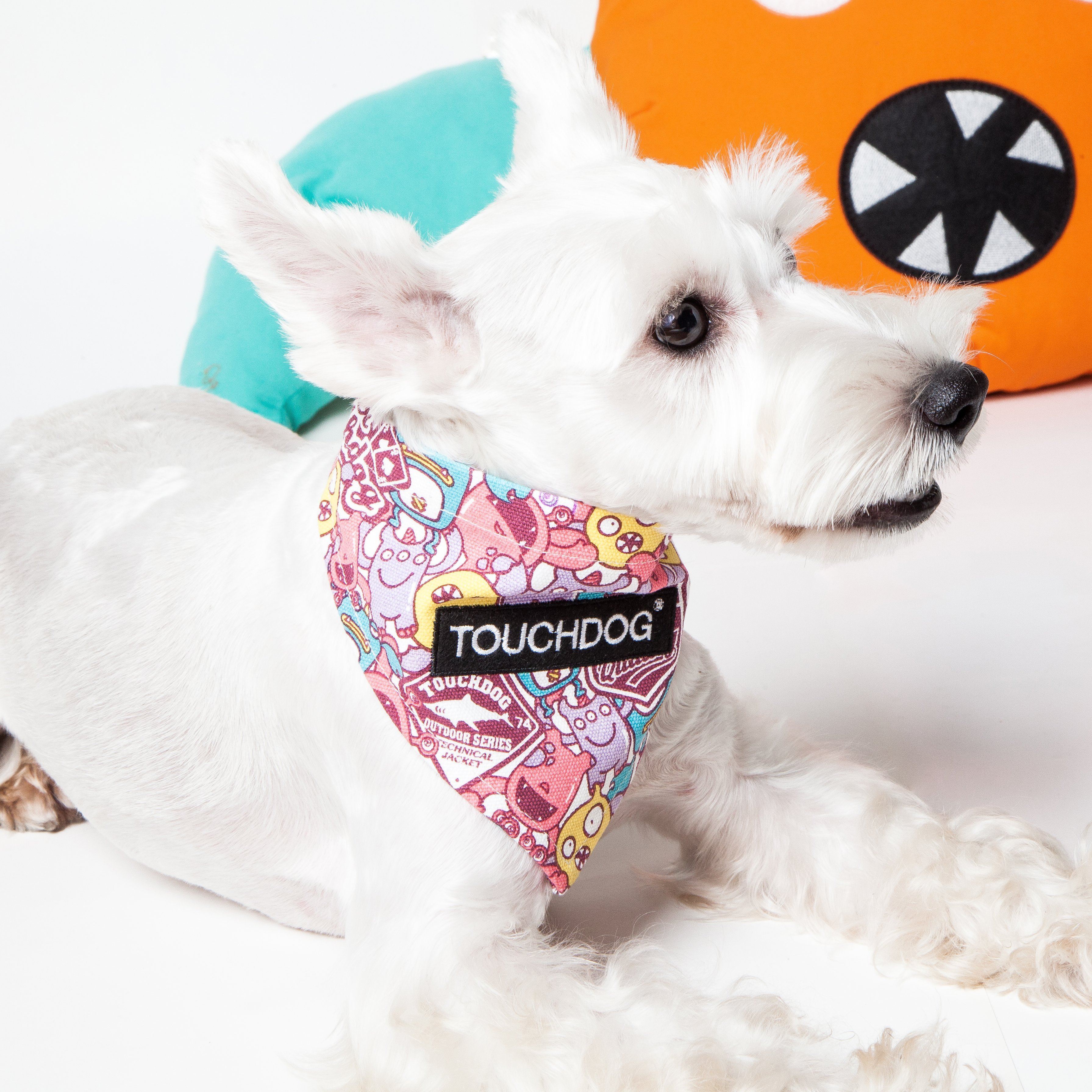 Touchdog Elephant Patterned Hook-and-Loop Fashion Dog Bandana - P's One-Stop Shop 