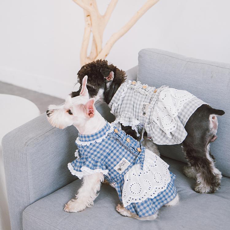Touchdog 'I love Poochi' Classical Plaid Fashion Designer Dog Dress - P's One-Stop Shop 