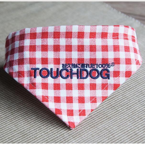 Touchdog Plaid Patterned Hook-and-Loop Fashion Dog Bandana - P's One-Stop Shop 