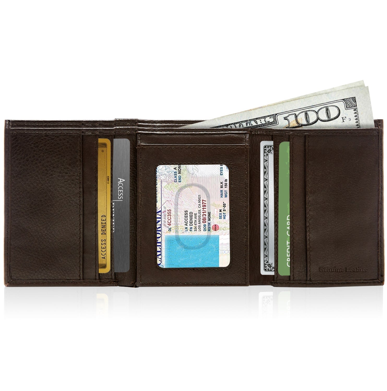 Trifold Wallet With Flip-Up ID - P's One-Stop Shop 