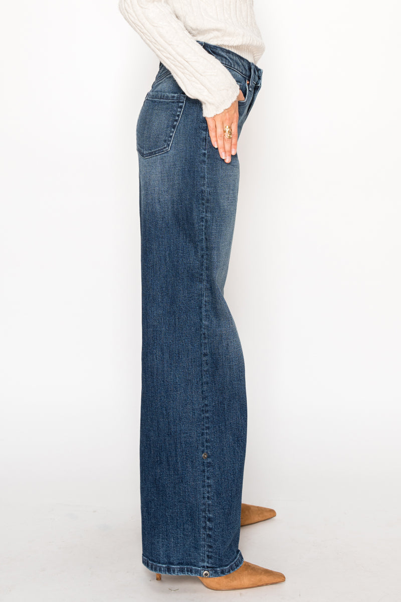 Tummy Control High Rise A-wide Jeans - P's One-Stop Shop 