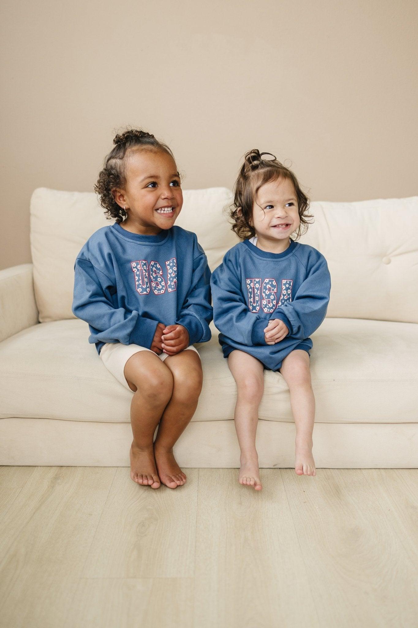 USA Daisy Sweatshirt Romper - P's One-Stop Shop 