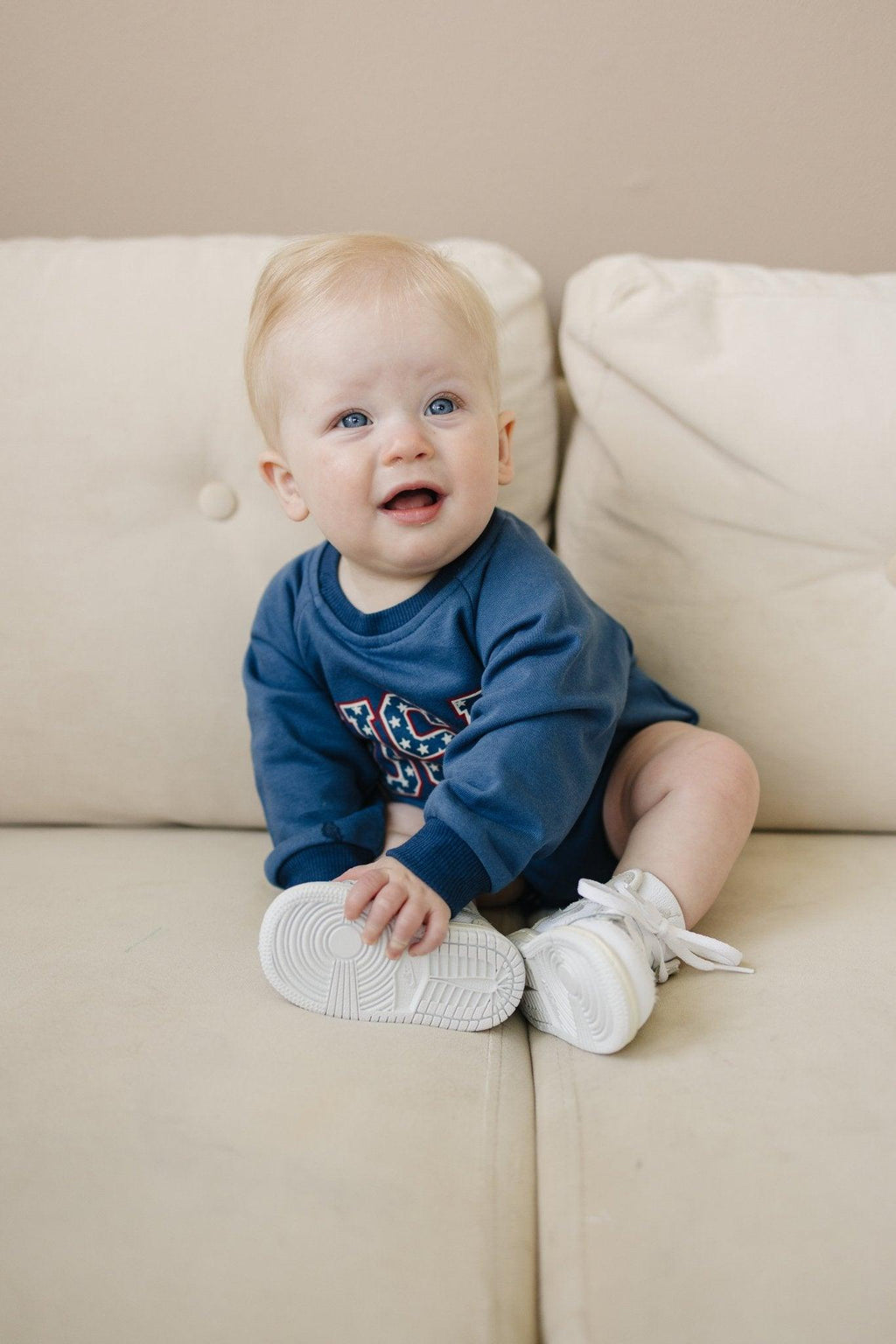 USA Stars Sweatshirt Romper - P's One-Stop Shop 