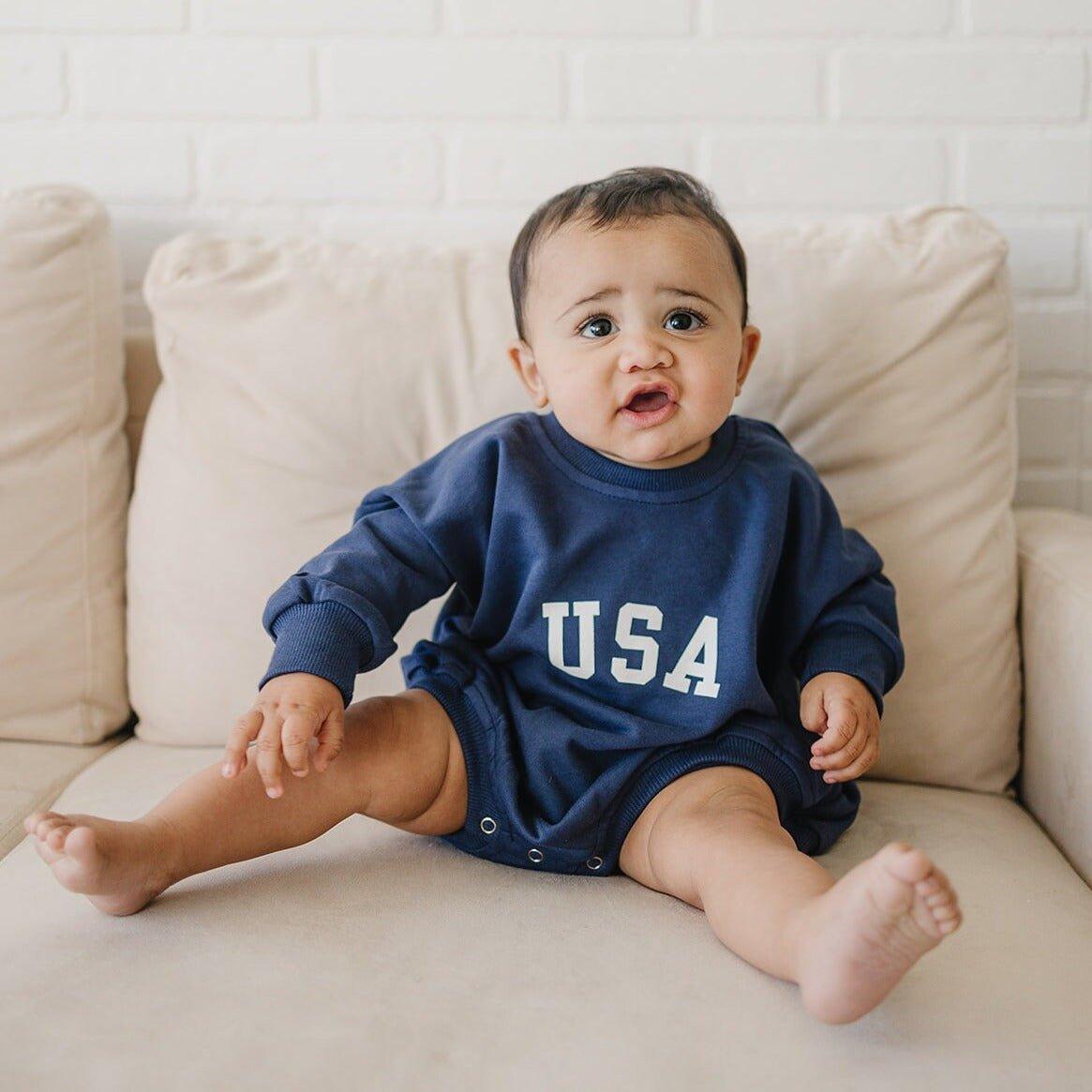 USA Sweatshirt Romper - more colors - P's One-Stop Shop 